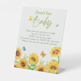 Zonnebloem Spring Bloemen Baby shower Spel Reclamebord Met Voetstuk