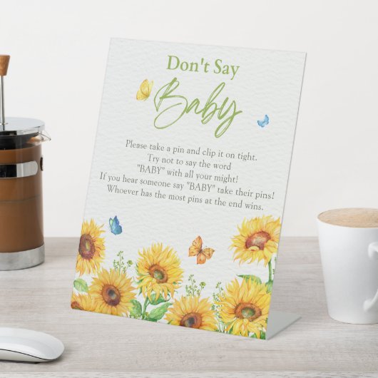 Zonnebloem Spring Bloemen Baby shower Spel Reclamebord Met Voetstuk (Insitu)