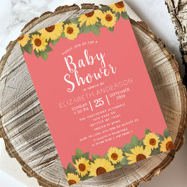 Zonnebloem Spring Girl's Baby shower Kaart