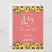 Zonnebloem Spring Girl's Baby shower Kaart (Voorkant)