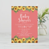 Zonnebloem Spring Girl's Baby shower Kaart (Staand voorkant)