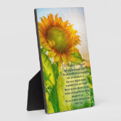 Zonnebloem St. Theresa Gebed Fotoplaat (Zijkant)