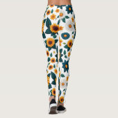 Zonnebloem Stampede: Natuur Groovy Disco Leggings (Achterkant)