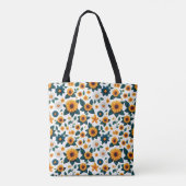 Zonnebloem Stampede: Natuur Groovy Disco Tote Bag (Achterkant)