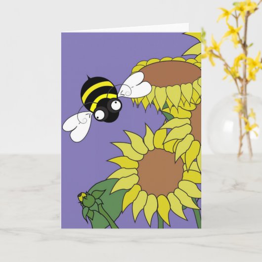 Zonnebloem Steekkaart - Blanco binnenkant Kaart (Gele Bloem)