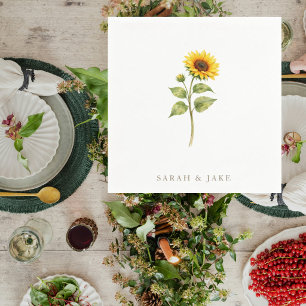 Zonnebloem Steel Koppel Namen Gepersonaliseerd Servet