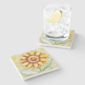 Zonnebloem Stenen Onderzetter (Zijkant)
