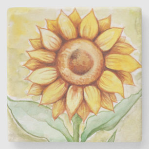Zonnebloem Stenen Onderzetter
