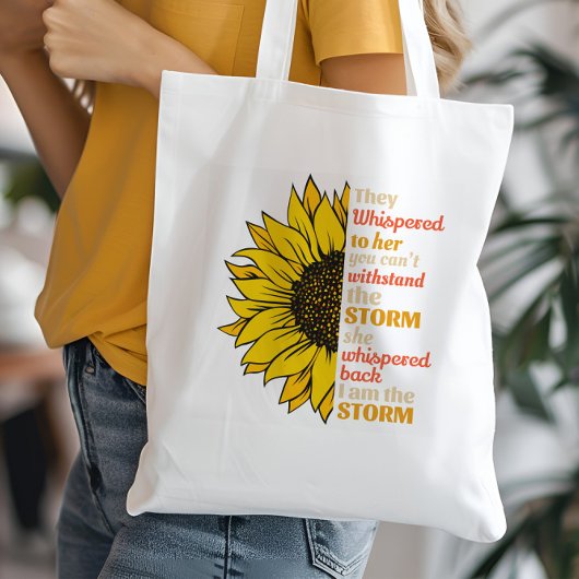 Zonnebloem Sterke Vrouw Ze Fluisterde naar haar Tote Bag