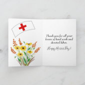 Zonnebloem Stethoscoop Happy Nurses Day Kaart (Binnen)