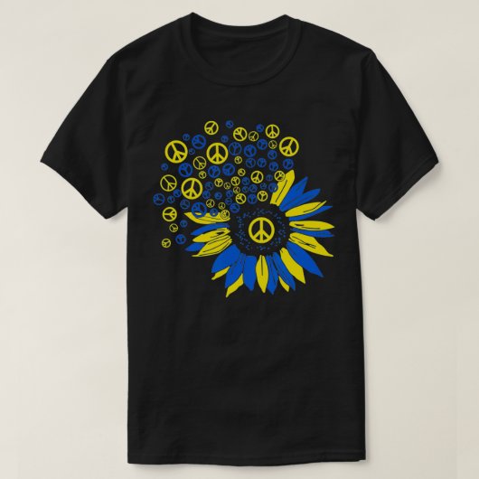 Zonnebloem steun ik voor Oekraïne Peace Mannen T-shirt (Design voorkant)