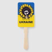 Zonnebloem Steun Oekraïne Vlag Over Print Handwaaier (Achterkant)