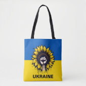 Zonnebloem Steun Oekraïne Vlag Over Print Tote Bag (Voorkant)