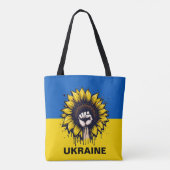 Zonnebloem Steun Oekraïne Vlag Over Print Tote Bag (Achterkant)