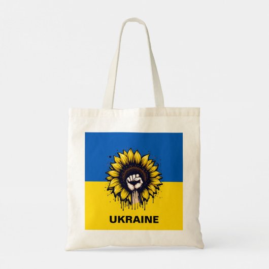 Zonnebloem Steun Oekraïne Vlag Tote Bag (Achterkant)