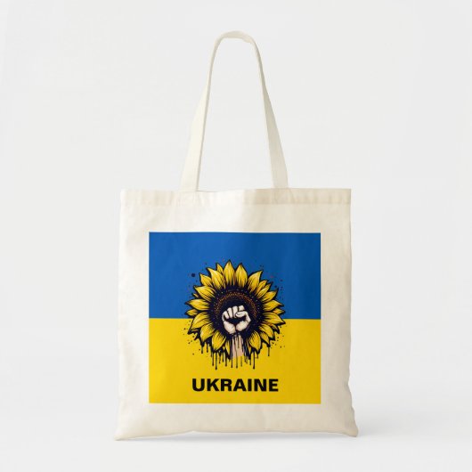 Zonnebloem Steun Oekraïne Vlag Tote Bag (Voorkant)