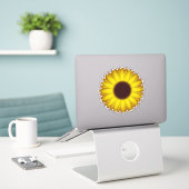 Zonnebloem Sticker (Laptop op bureau)