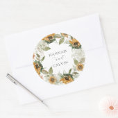 Zonnebloem Sticker Klassieke ronde (Envelop)