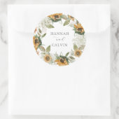 Zonnebloem Sticker Klassieke ronde (Tas)