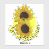 Zonnebloem Stickers, gepersonaliseerde zonnebloemp Sticker (Vel)