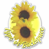 Zonnebloem Stickers, gepersonaliseerde zonnebloemp Sticker (Voorkant)