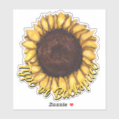 Zonnebloem Stickers, gepersonaliseerde zonnebloemp Sticker (Vel)