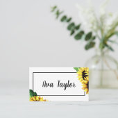 Zonnebloem Stijlvol Modern Girly Visitekaartje (Staand voorkant)
