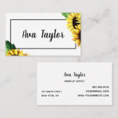 Zonnebloem Stijlvol Modern Girly Visitekaartje (Voorkant / Achterkant)