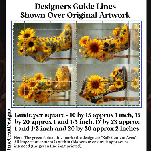 Zonnebloem Stiletto Heel Art DT3R Decoupage Tissuepapier