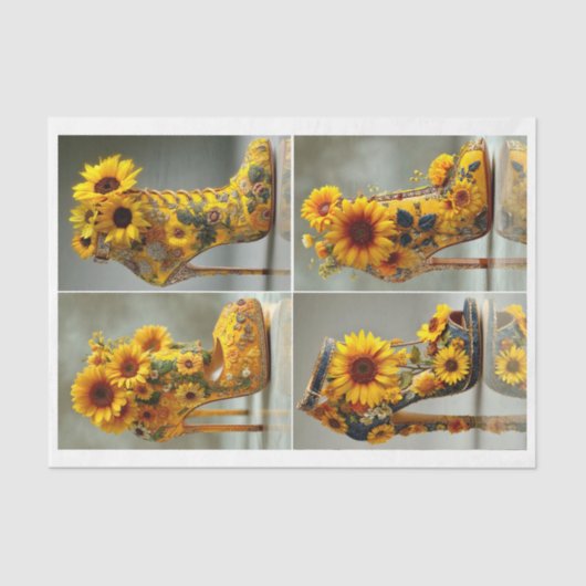 Zonnebloem Stiletto Heel Art DT3R Decoupage Tissuepapier (Voorkant)