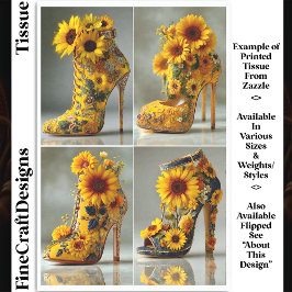 Zonnebloem Stiletto Hoge Hak Kunst DT3L Decoupage Tissuepapier
