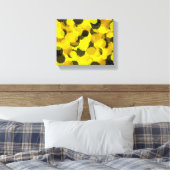 Zonnebloem Stip abstracte kunst Geel Bruin Zwart Canvas Afdruk (Insitu (Slaapkamer))