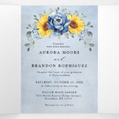 Zonnebloem Stof Blauw Leisteen Pioen Bloemen Bruil Drieluik Aankondiging (Binnenkant midden)