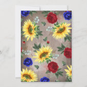 Zonnebloem Stralende Bloom Mason Jar Fall Bruiloft Kaart (Achterkant)