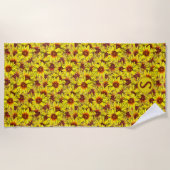 Zonnebloem strandhanddoek strandlaken (Voorkant)
