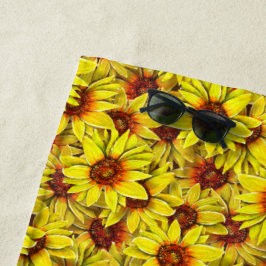 Zonnebloem strandhanddoek strandlaken