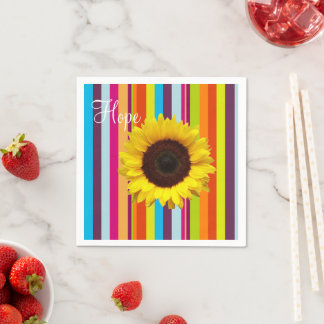 Zonnebloem streep papier servetten
