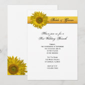 Zonnebloem Streep Post Bruiloftsbrunch Kaart (Voorkant / Achterkant)