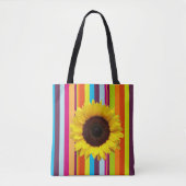 Zonnebloem Streep Tote Bag (Voorkant)