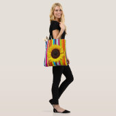 Zonnebloem Streep Tote Bag (Op model)