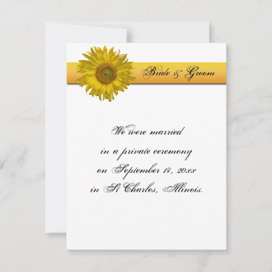 Zonnebloem Streephuwelijk/aankondiging loting Aankondiging (Voorkant)