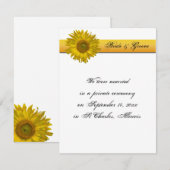 Zonnebloem Streephuwelijk/aankondiging loting Aankondiging (Voorkant / Achterkant)