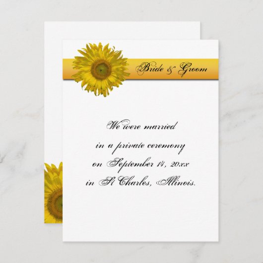 Zonnebloem Streephuwelijk/aankondiging loting Aankondiging (Voorkant / Achterkant)