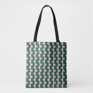Zonnebloem & Strepen Groene Bloemen Canvas tas