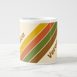 Zonnebloem Strepen met Naam Grote Koffiekop