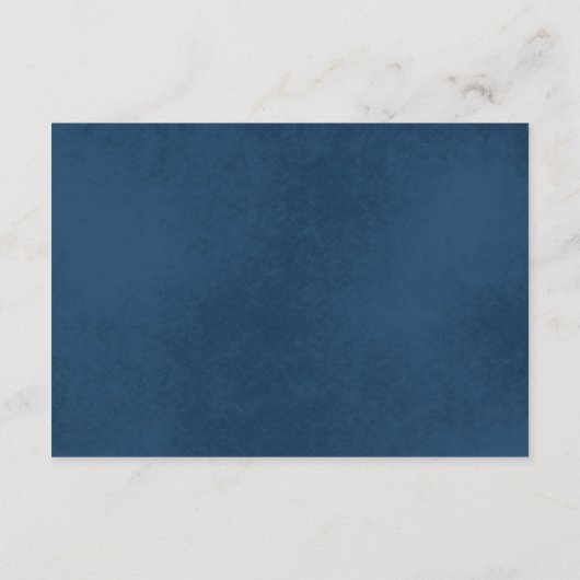 Zonnebloem strepen receptie, rustiek marineblauw informatiekaartje (Achterkant)