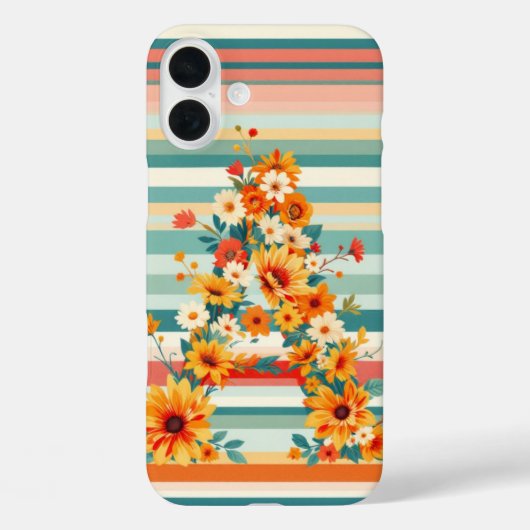 Zonnebloem Strepen Retro (A) Case-Mate iPhone Case (Achterkant)