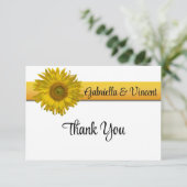 Zonnebloem Strijpe bruiloft Hartelijk dank Bedankkaart (Staand voorkant)