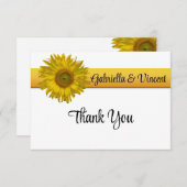 Zonnebloem Strijpe bruiloft Hartelijk dank Bedankkaart (Voorkant / Achterkant)