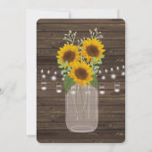 Zonnebloem String Lights Bruiloft uitnodiging (Achterkant)